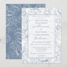 Maagdenpalm Blauw Elegant Handgetekend Bloem Bruil