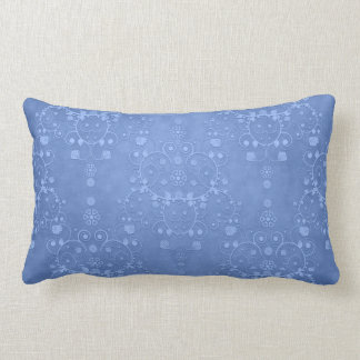 Maagdenpalm Blauw Fantasie Bloemendamask Patroon Kussen