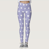 maagdenpalm blauw met witte harten Leggings (Voorkant)