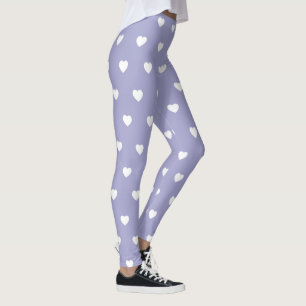 maagdenpalm blauw met witte harten Leggings