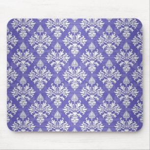Maagdenpalm Blauw Paarse Artisjok Damast Patroon Muismat