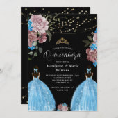 maagdenpalm blauw prinses bloemen tweeling quincea kaart (Voorkant / Achterkant)