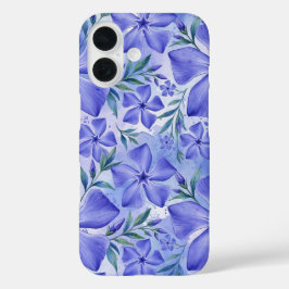 Maagdenpalm Bloemen Blauw Paars Vinca Bloesems iPhone 16 Hoesje