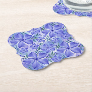 Maagdenpalm Bloemen Blauw Paars Vinca Bloesems Kartonnen Onderzetters