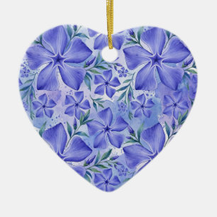 Maagdenpalm Bloemen Blauw Paars Vinca Bloesems Keramisch Ornament