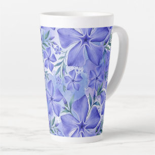 Maagdenpalm Bloemen Blauw Paars Vinca Bloesems Latte Mok