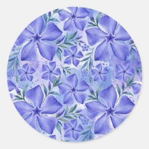 Maagdenpalm Bloemen Blauw Paars Vinca Bloesems Ronde Sticker