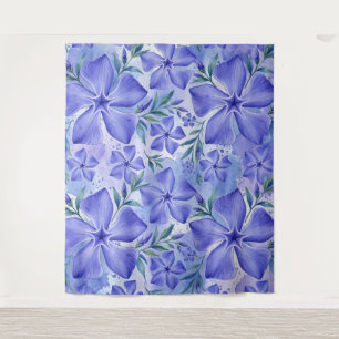 Maagdenpalm Bloemen Blauw Paars Vinca Bloesems Wandkleed
