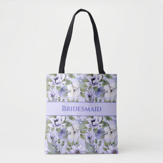 Maagdenpalm Bloemen Paarse Trouw Bruidsmeisje Cade Tote Bag (Voorkant)