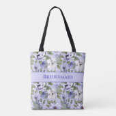 Maagdenpalm Bloemen Paarse Trouw Bruidsmeisje Cade Tote Bag (Achterkant)