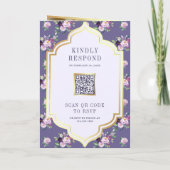Maagdenpalm Bloemmotief QR-code Indiase Trouw (Achterkant)