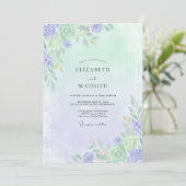 Maagdenpalm Celadon Blad Bruiloft Kaart (Staand voorkant)