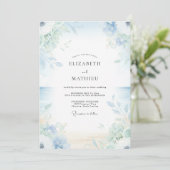 Maagdenpalm Celadon Bladerige Bruiloft Kaart (Staand voorkant)