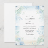 Maagdenpalm Celadon Bladerige Bruiloft Kaart (Voorkant / Achterkant)