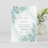 Maagdenpalm Celadon Pioen Huwelijk Kaart (Staand voorkant)