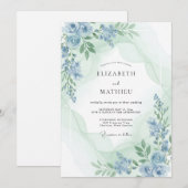 Maagdenpalm Celadon Pioen Huwelijk Kaart (Voorkant / Achterkant)