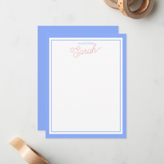 Maagdenpalm- en roze notitiekaarten notitiekaartje (Voorkant / Achterkant in situ)