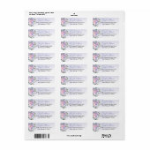 Maagdenpalm en Roze Waterverf Bloem Bruiloft Etiket (Full Sheet)