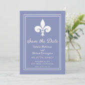Maagdenpalm Fleur de Lis Save the Date Uitnodiging (Staand voorkant)