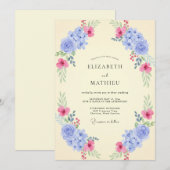 Maagdenpalm Fuchsia Hortensia Eucalyptus Bruiloft Kaart (Voorkant / Achterkant)