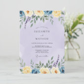 Maagdenpalm Gele Ranunculus Eucalyptus Bruiloft Kaart (Staand voorkant)
