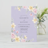 Maagdenpalm Gele Wilde Bloemen Bruiloft Kaart (Staand voorkant)