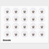 Maagdenpalm Geperste Wilde Bloem Boho Bruiloftsbor Ronde Sticker (Vel)