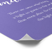 Maagdenpalm Het Licht Blijft Herinneringsbruiloft Poster (Hoek)