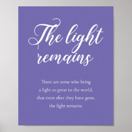 Maagdenpalm Het Licht Blijft Overlijdensherdenking Poster