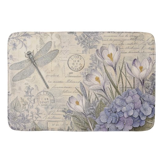 Maagdenpalm Hydrangea en Shabby Chic Libel Badmat (Voorkant)
