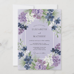 Maagdenpalm Indigo Wilde Bloemen Bruiloft Kaart