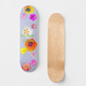 Maagdenpalm Levendige Bloemenmix Skateboard (Voorkant)