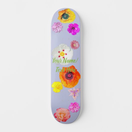 Maagdenpalm Levendige Bloemenmix Skateboard (Voorkant)