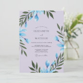 Maagdenpalm Loof Grijs Eucalyptus Bruiloft Kaart (Staand voorkant)