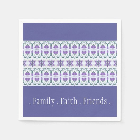 Maagdenpalm met bloemaccenten servet (Voorkant)