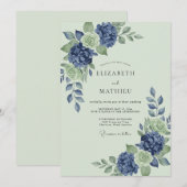 Maagdenpalm Mint Hydrangea Gedempte Eucalyptus Bru Kaart (Voorkant / Achterkant)