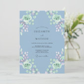 Maagdenpalm Mint Loofwerk Eucalyptus Bruiloft Kaart (Staand voorkant)