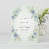 Maagdenpalm Mint Ranunculus Eucalyptus Bruiloft Kaart (Staand voorkant)