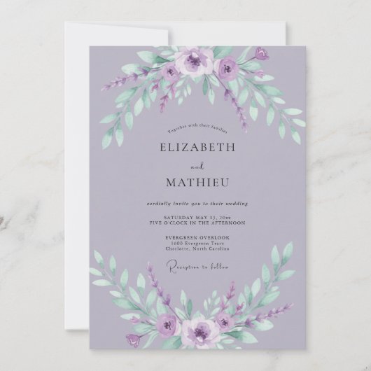 Maagdenpalm Mint Ranunculus Stof Eucalyptus Weddin Kaart (Voorkant)