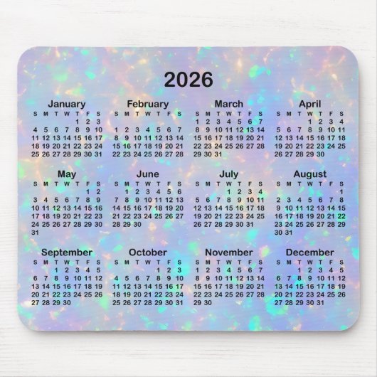 Maagdenpalm Opal Ombre Kalender Muismat (Voorkant)