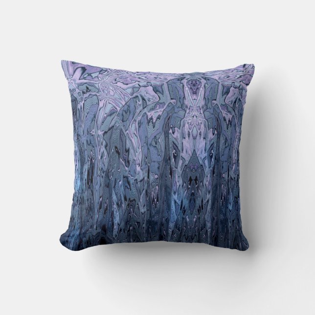 Maagdenpalm Paars Blauw Abstracte Kunst Kussen (Voorkant)