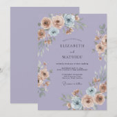 Maagdenpalm Perzik Ranunculus Gedempte Eucalyptus Kaart (Voorkant / Achterkant)