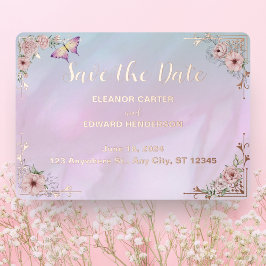  maagdenpalm pioen Folie Save The Date Kaart