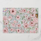  maagdenpalm pioen Folie Save The Date Kaart (Achterkant)