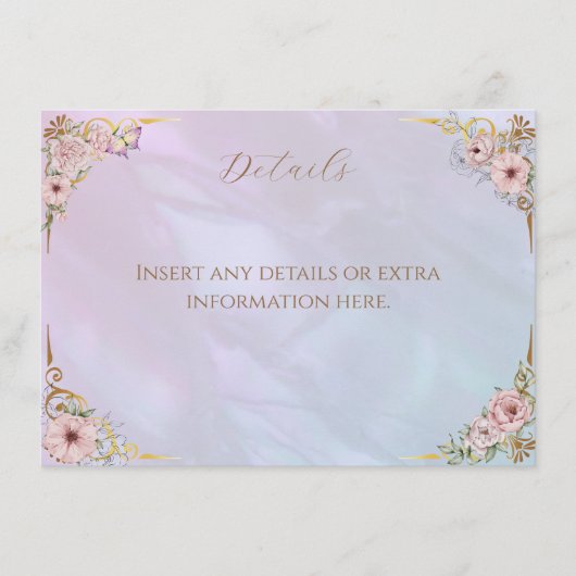  maagdenpalm pioen Vrijgezellenfeest Tea Party Informatiekaartje (Voorkant)