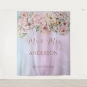  maagdenpalm roze pioen achtergrond wandkleed (Voorkant)