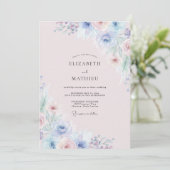 Maagdenpalm Roze Wilde Bloemen Bruiloft Kaart (Staand voorkant)