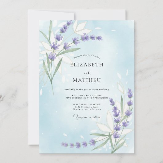 Maagdenpalm Sering Tak Eucalyptus Bruiloft Kaart (Voorkant)