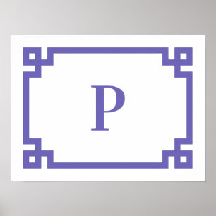 Maagdenpalm Sierlijke Griekse Sleutelrand Monogram Poster