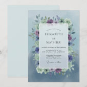 Maagdenpalm Stof Lilac Krans Bruiloft Kaart (Voorkant / Achterkant)